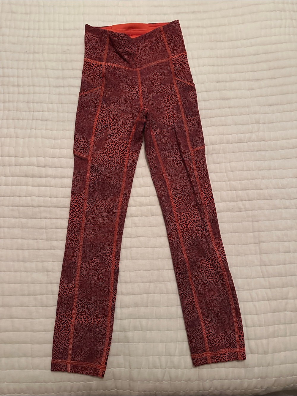 lululemon athletica orange and blue Printed High-Rise Leggings